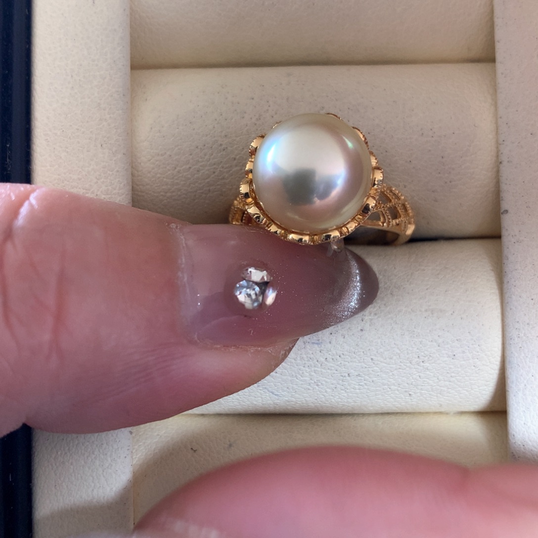 海水珍珠戒指银S925镶嵌