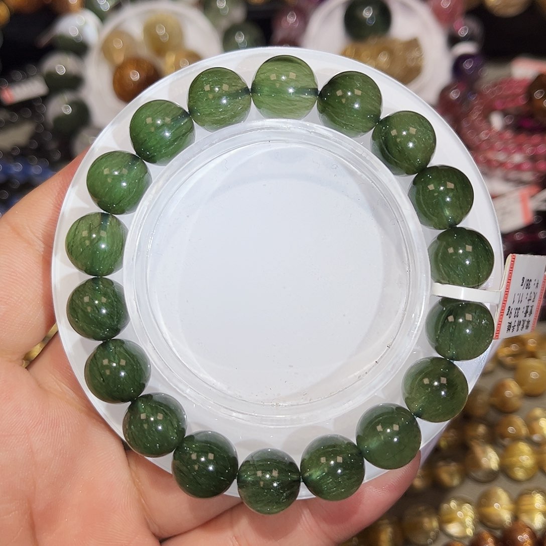 水晶手链未镶嵌绿发晶手链