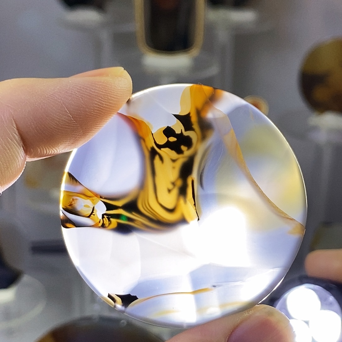 合成碳硅石非金属时尚图纹画面石饰品