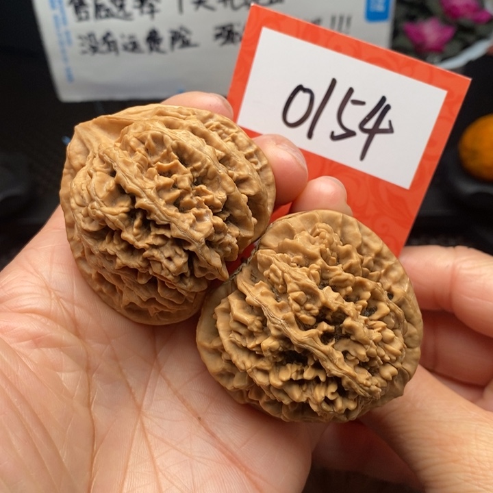文玩核桃把件46全品九龙筋55克  0154