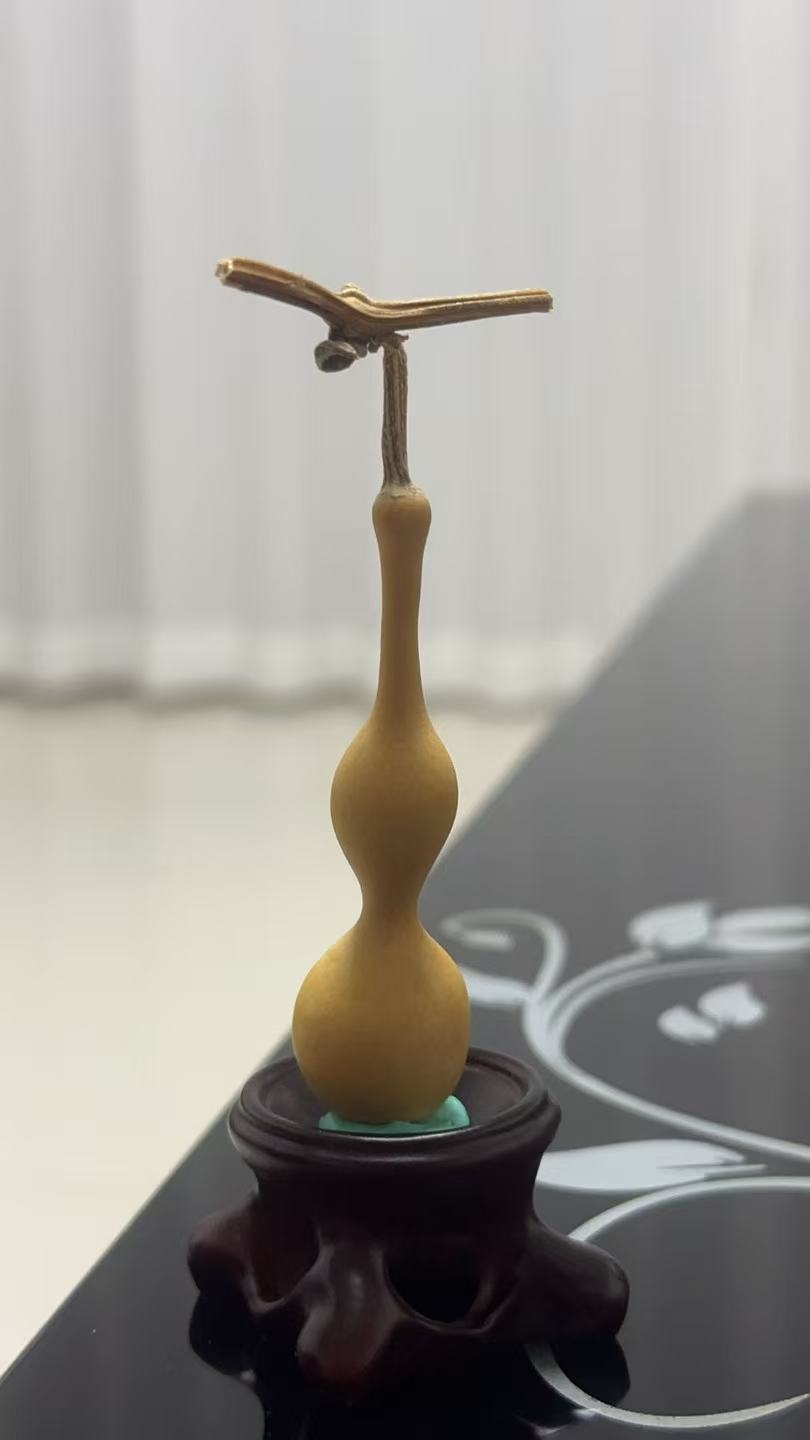 天然小葫芦手把件带龙头可盘玩的文玩好物