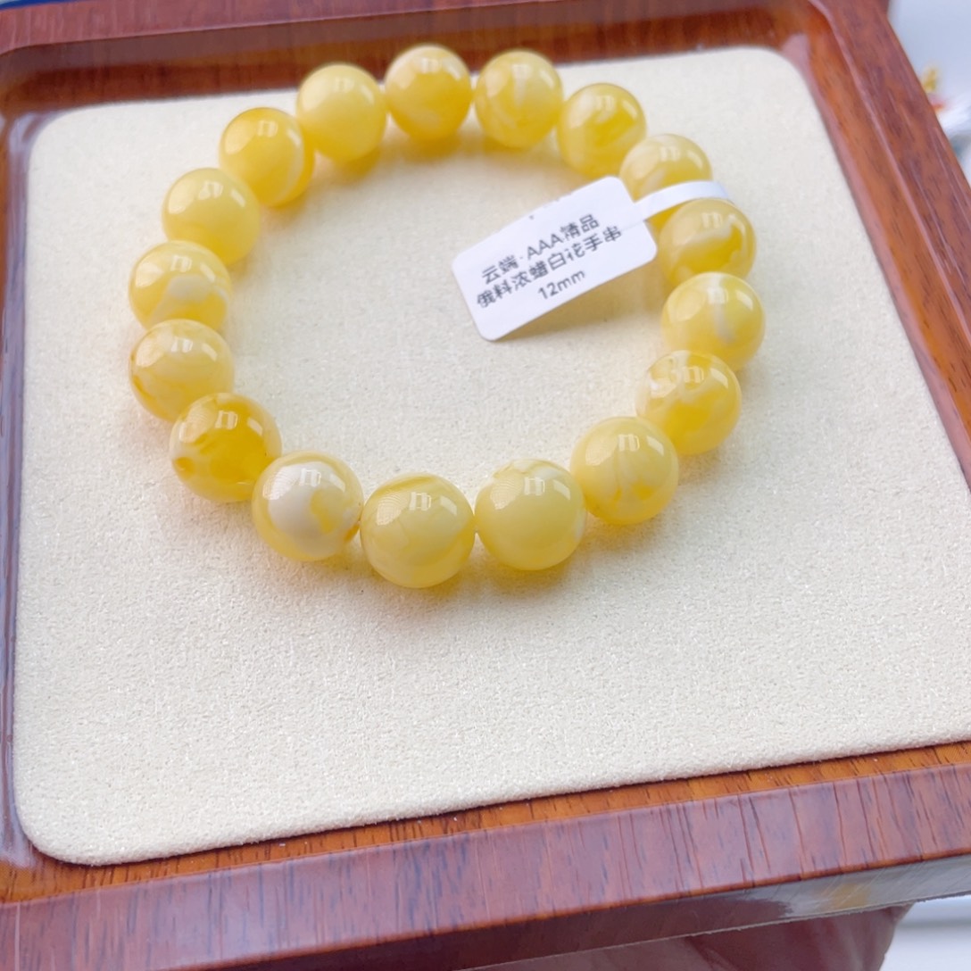 无***承蜜蜡未镶嵌手链蜜蜡手串19.7克
