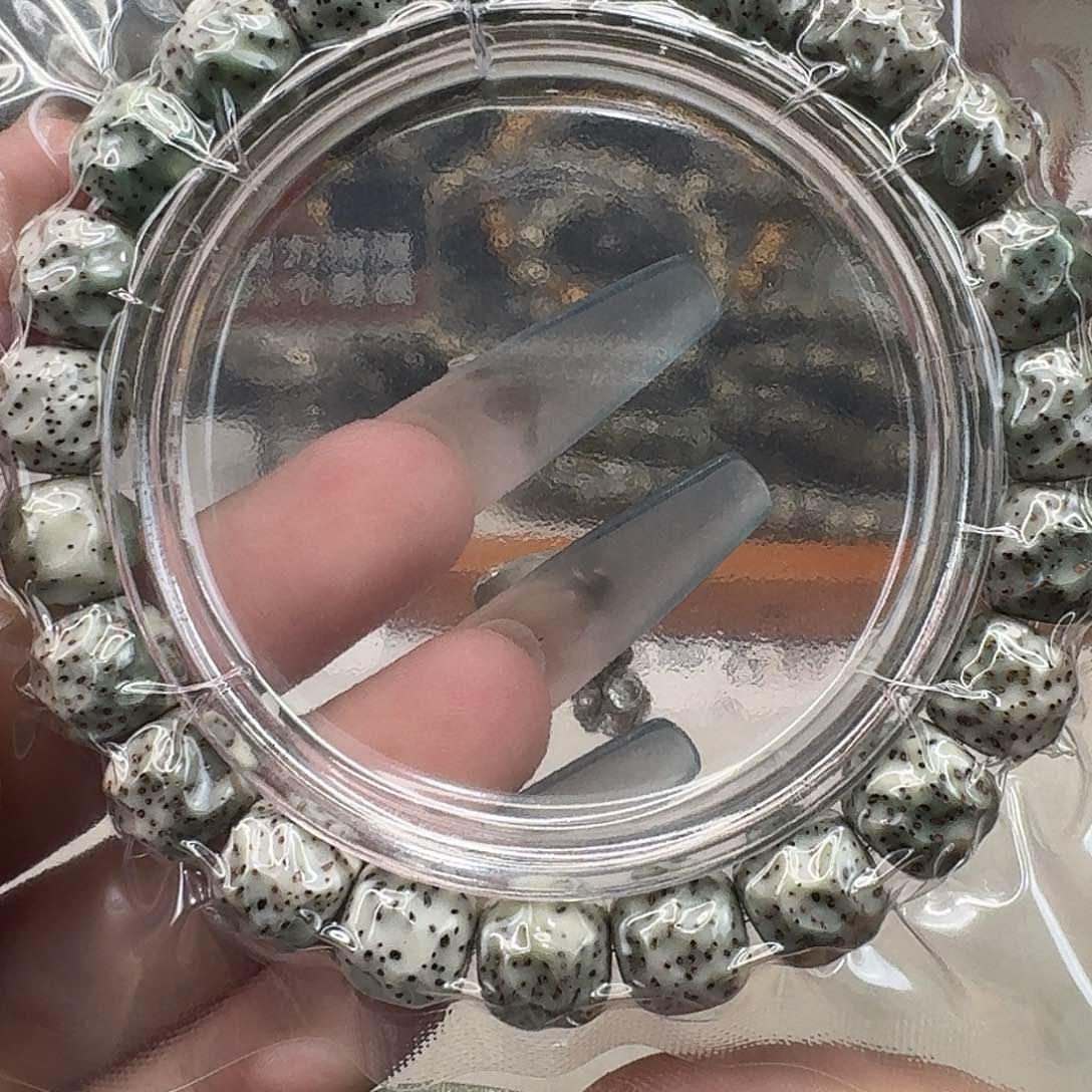 星月菩提手串9卓越糯冰石玉雕刻无相10 9