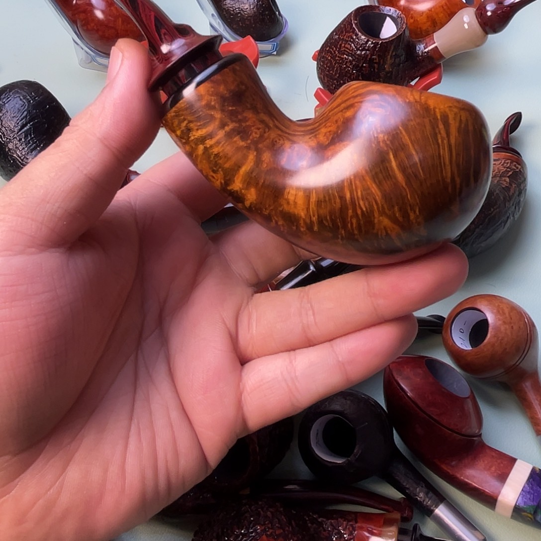 哈***姐西班牙石楠木八花坎嘴手工空腔河豚