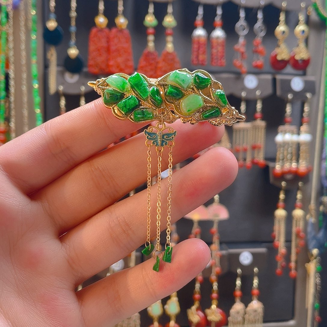 翡翠合金耳饰翡翠