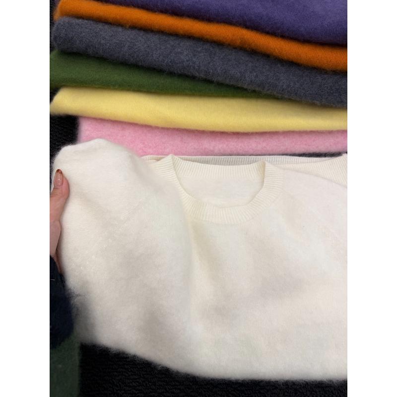 实用主义~无缝一体95的羊毛5的羊绒拉绒工艺百搭毛衣女FF12