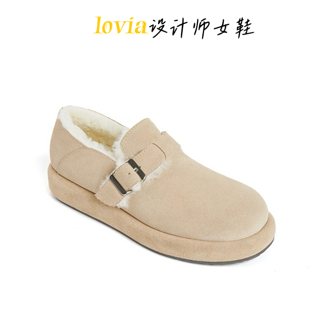 【lovia】羊羔毛/3.5cm/户外防滑一脚蹬雪地靴小土豆懒人穆勒勃肯鞋