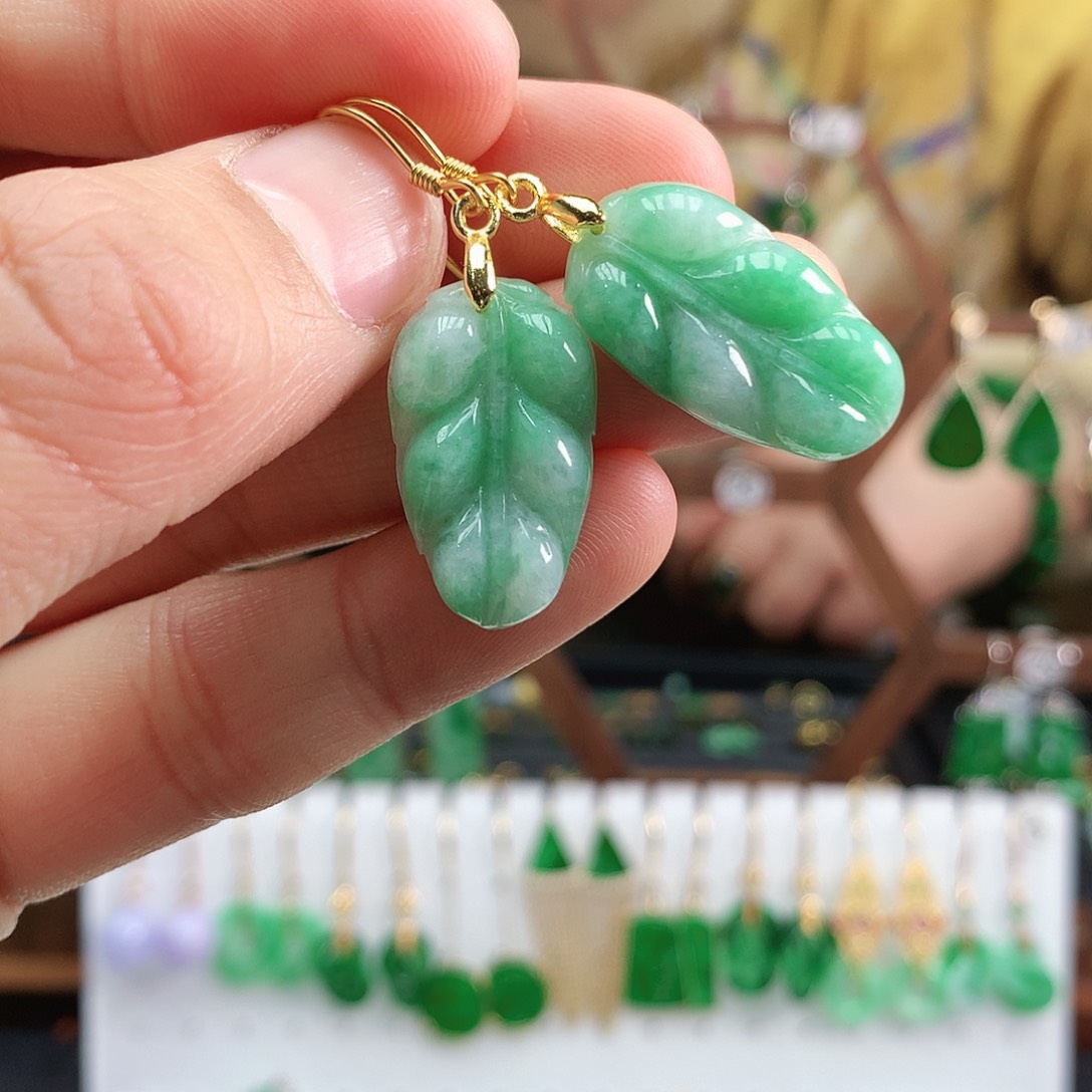 翡翠耳饰银S925镶嵌兰**.耳饰