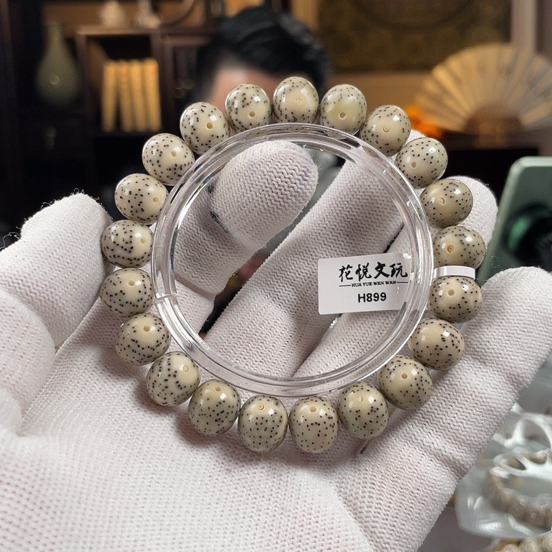 手串星月菩提12x10 石玉料月留白针尖星苹果珠 H899