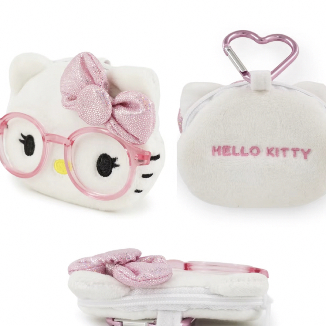 【大阪限定】Hello Kitty 戴眼镜白粉Kitty头钥匙扣玩偶