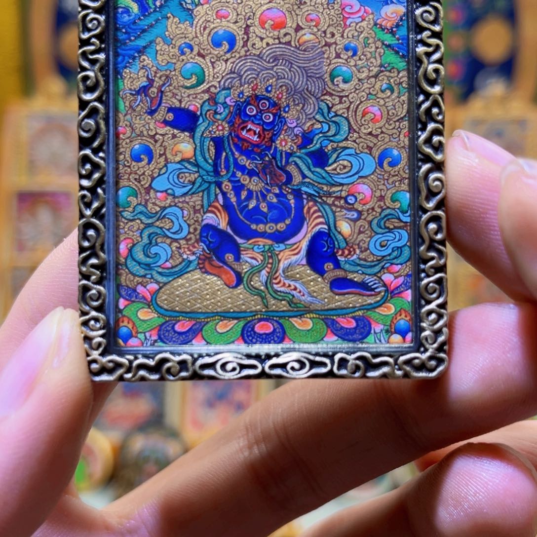 吊坠热贡手绘唐卡金刚手