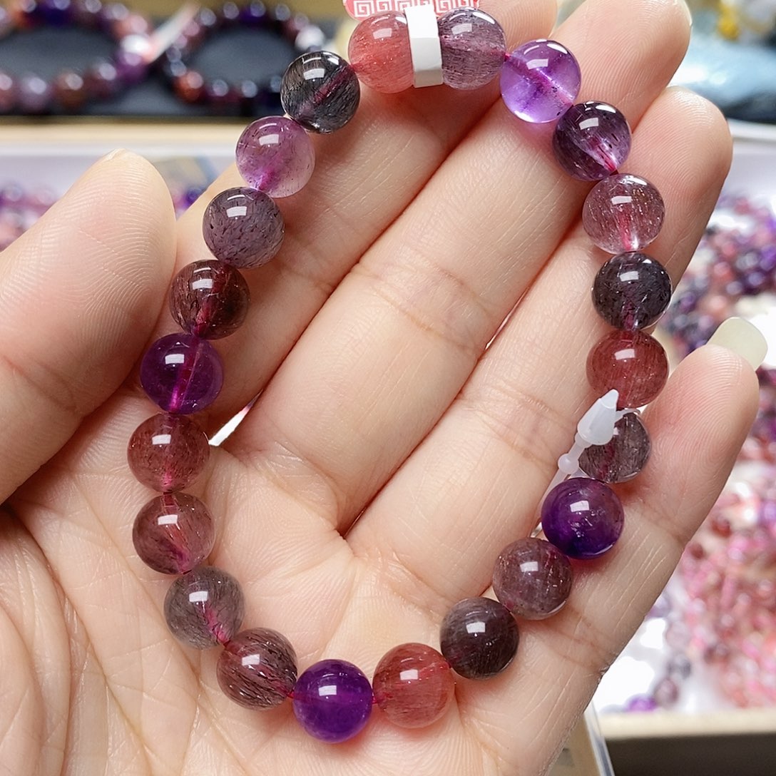 未镶嵌手链水晶8.9超七K204