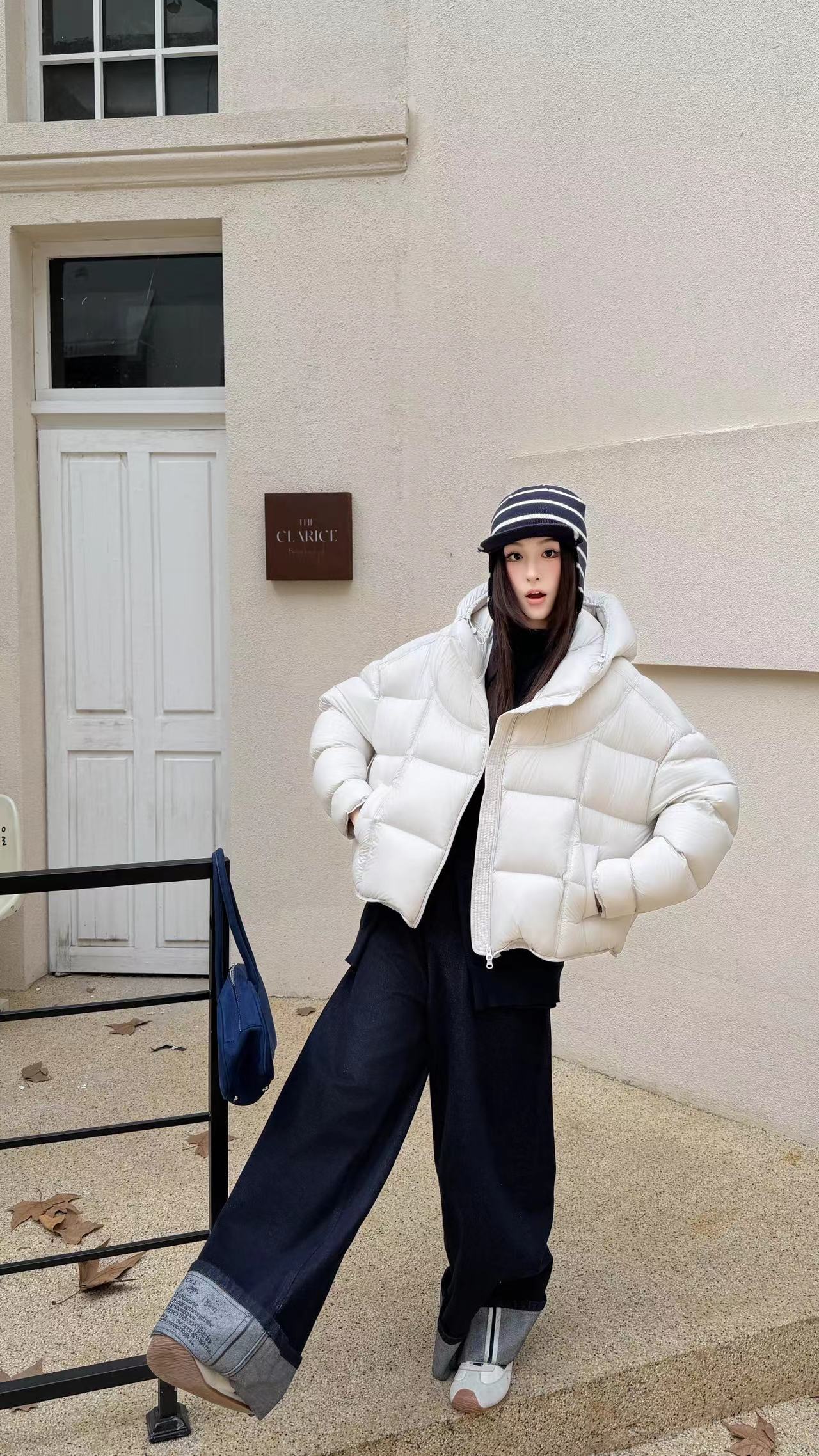 【mpaz月落音旋】冬季新款时尚连帽糖果色短款90白鸭绒羽绒069