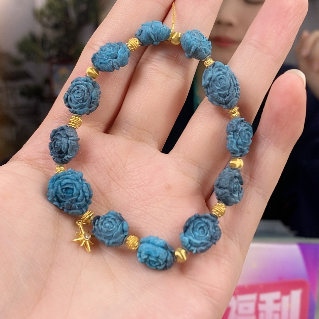 绿松石18K金镶嵌珠宝奇石