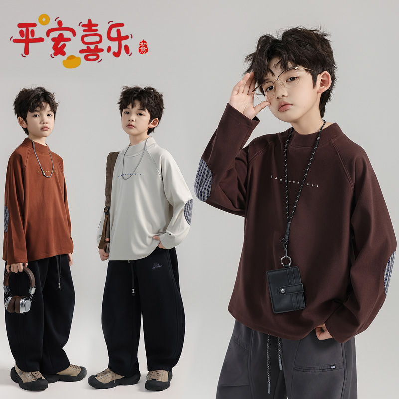 班贝纳【新年款】男童年服半高领德绒打底衫内搭秋冬款中大童G6670