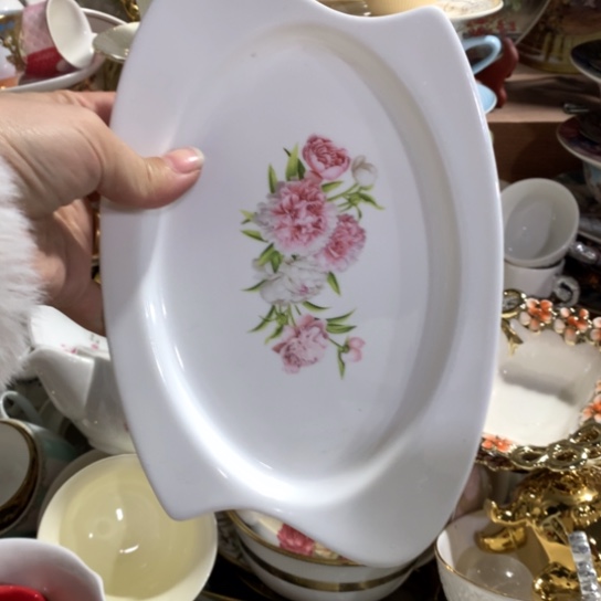 瓷片陶瓷小菜盘长20厘米宽14.5厘米