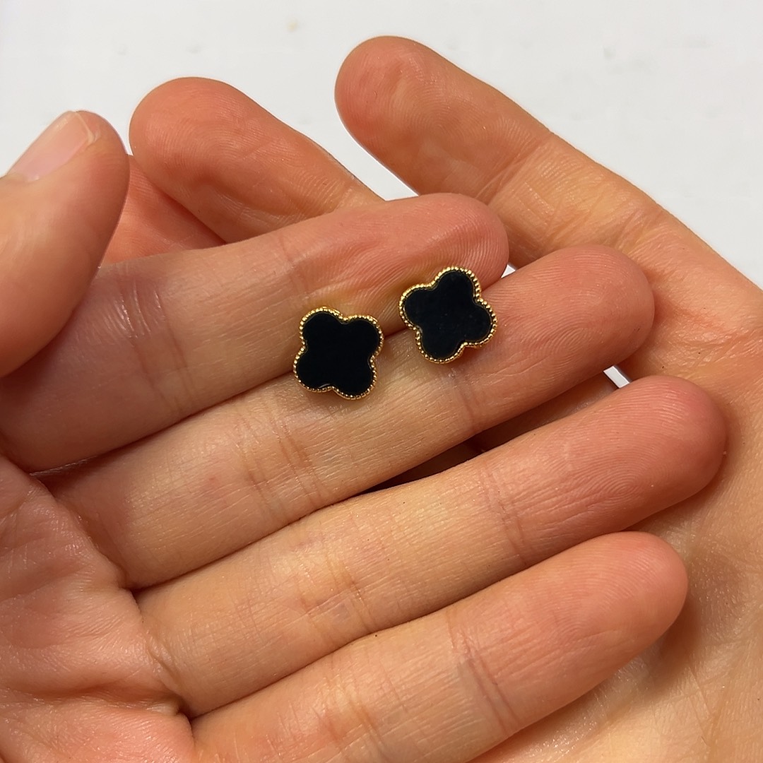 银S925镶嵌和田玉耳饰含*草