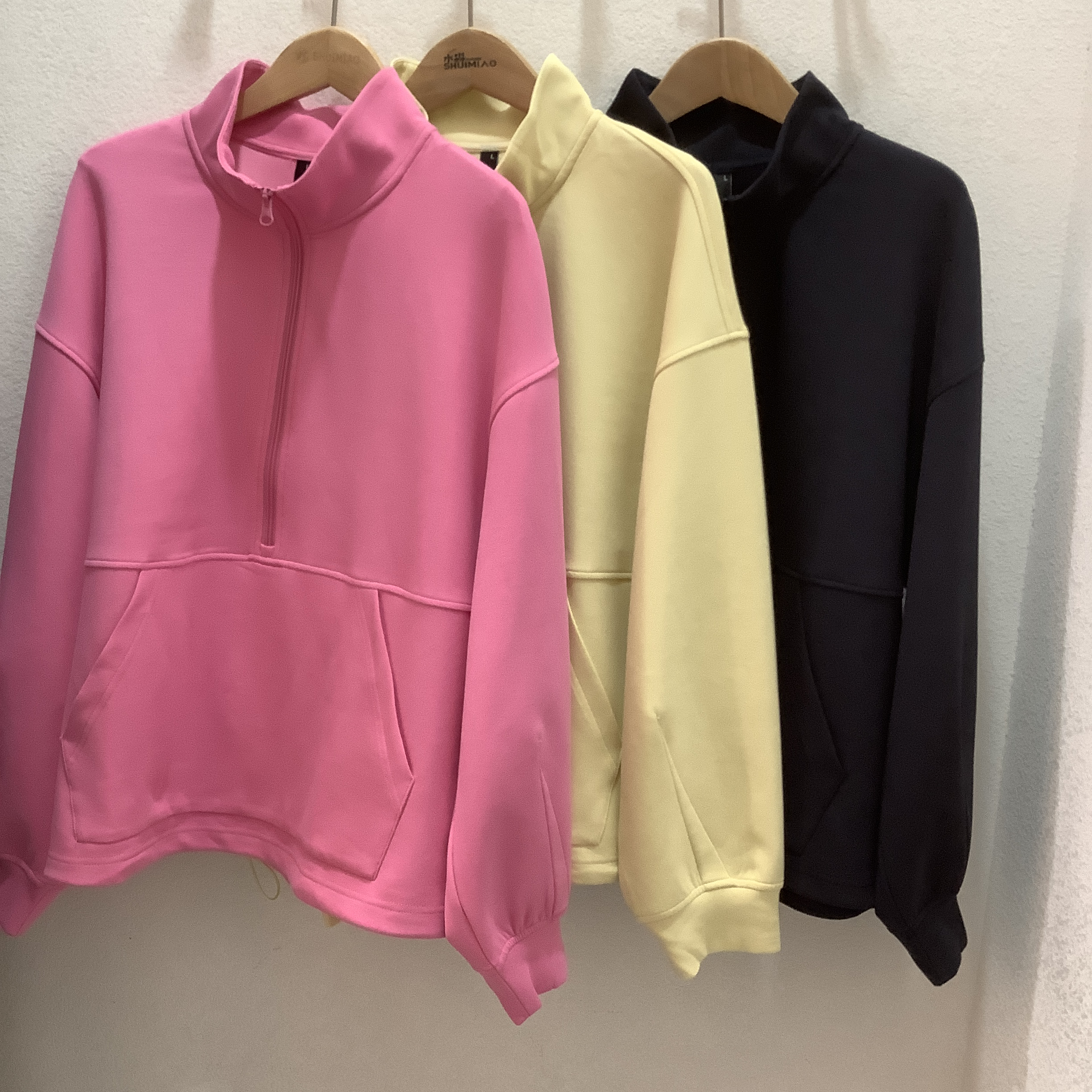 春款1792春款半拉链立领纯色休闲百搭套头卫衣299