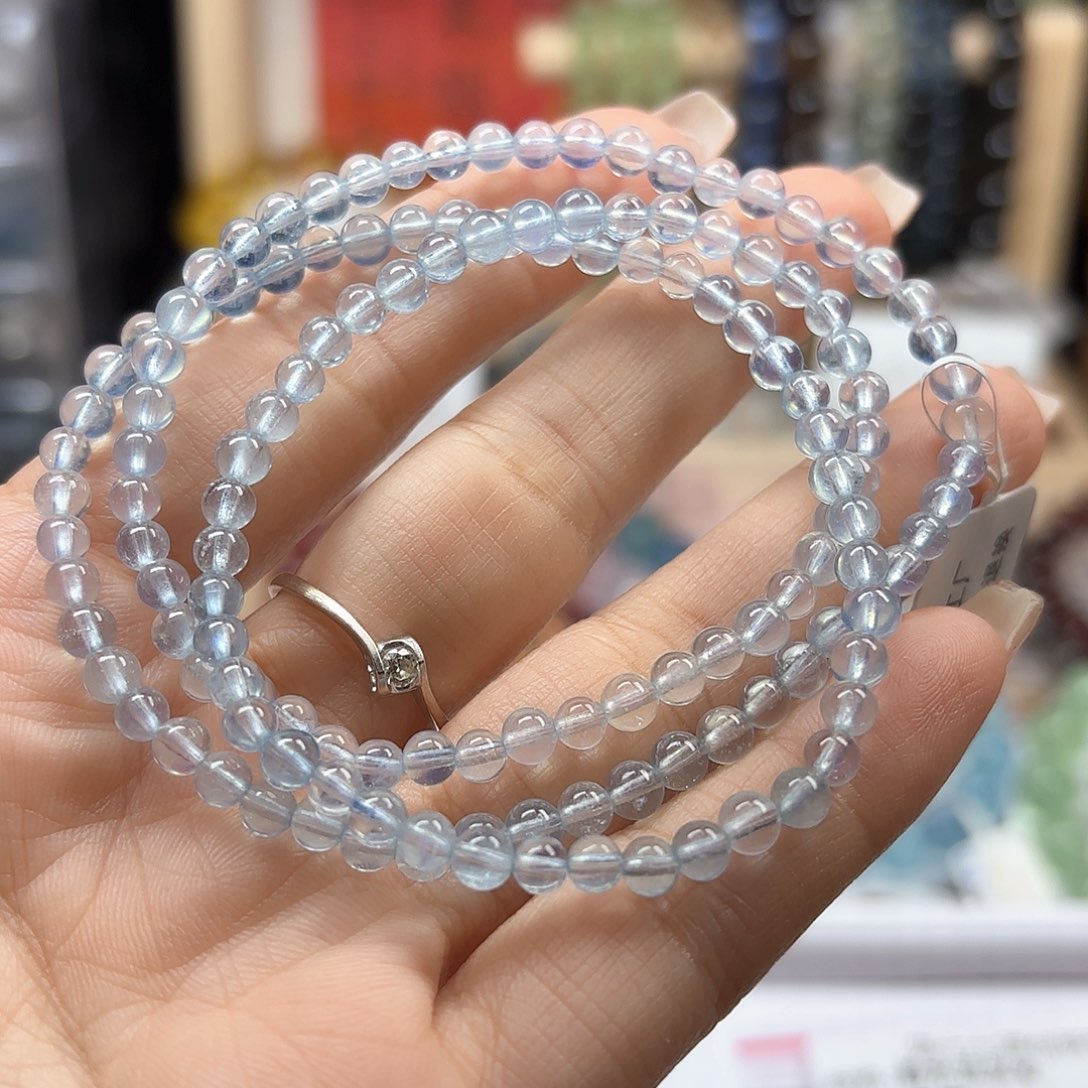 水晶手链未镶嵌海蓝宝4.3