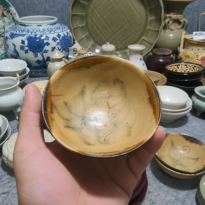 紫砂茶盘锔****）长沙窑小碗一个全品