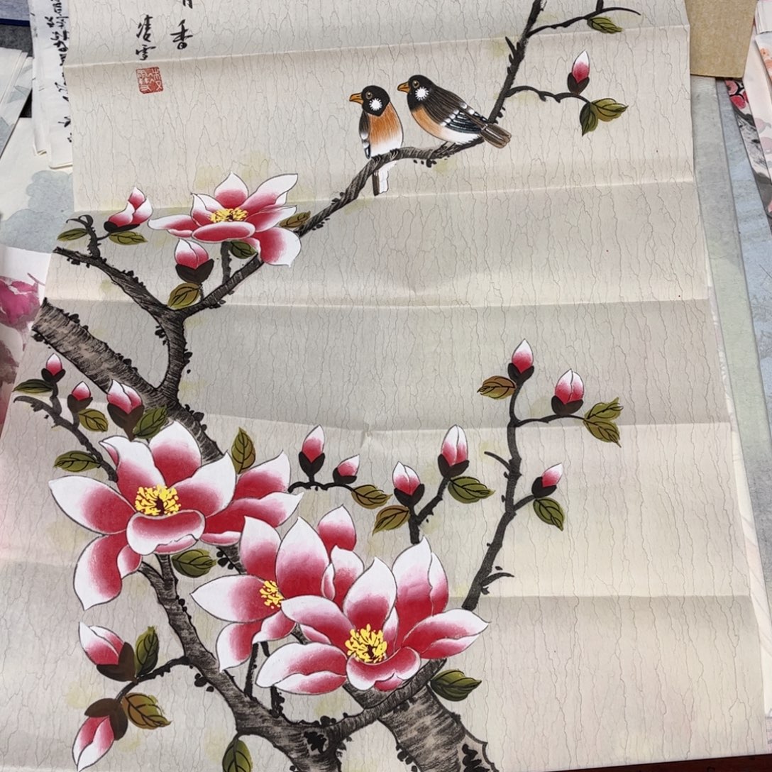 国画12.3纯手绘无边框作品