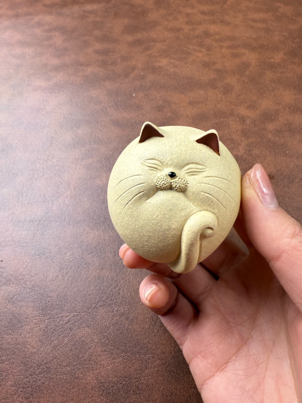 精美紫砂茶宠萌趣可爱趴趴猫 原矿本山段 桌面精品摆件创意