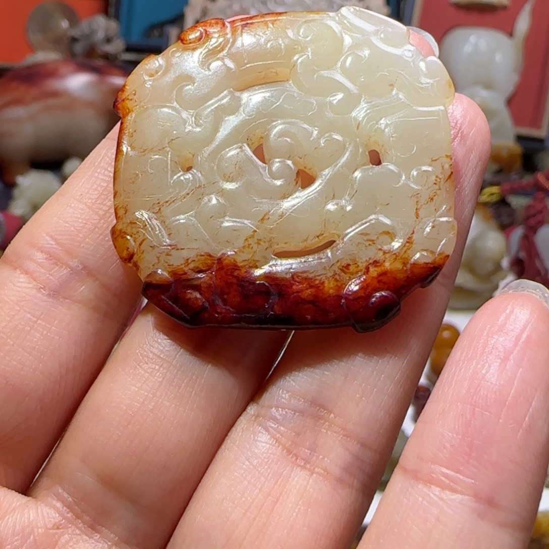 柏***伏和田玉未镶嵌挂件