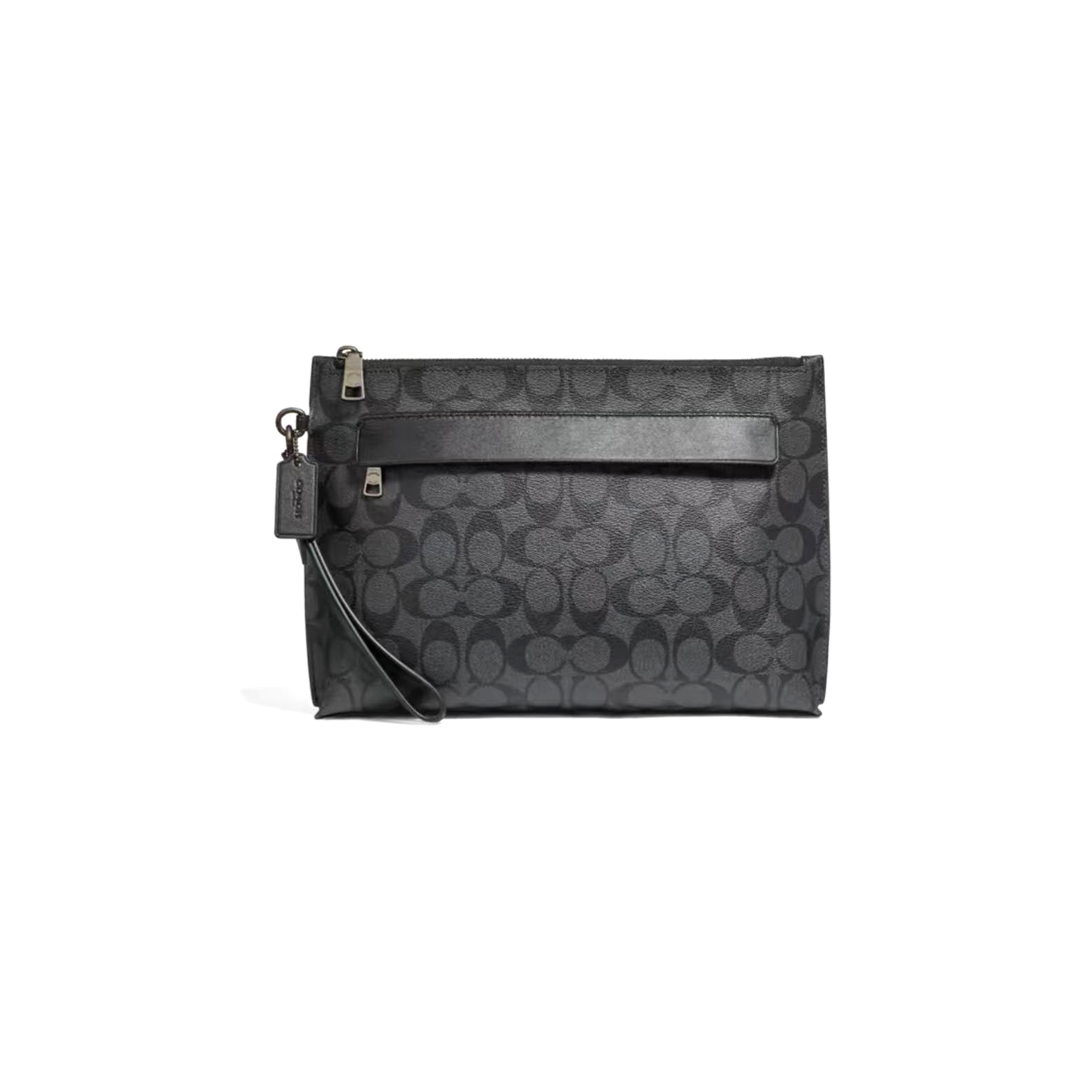 蔻驰黑色老花男士手拿公文包/Y7677/29X21X5