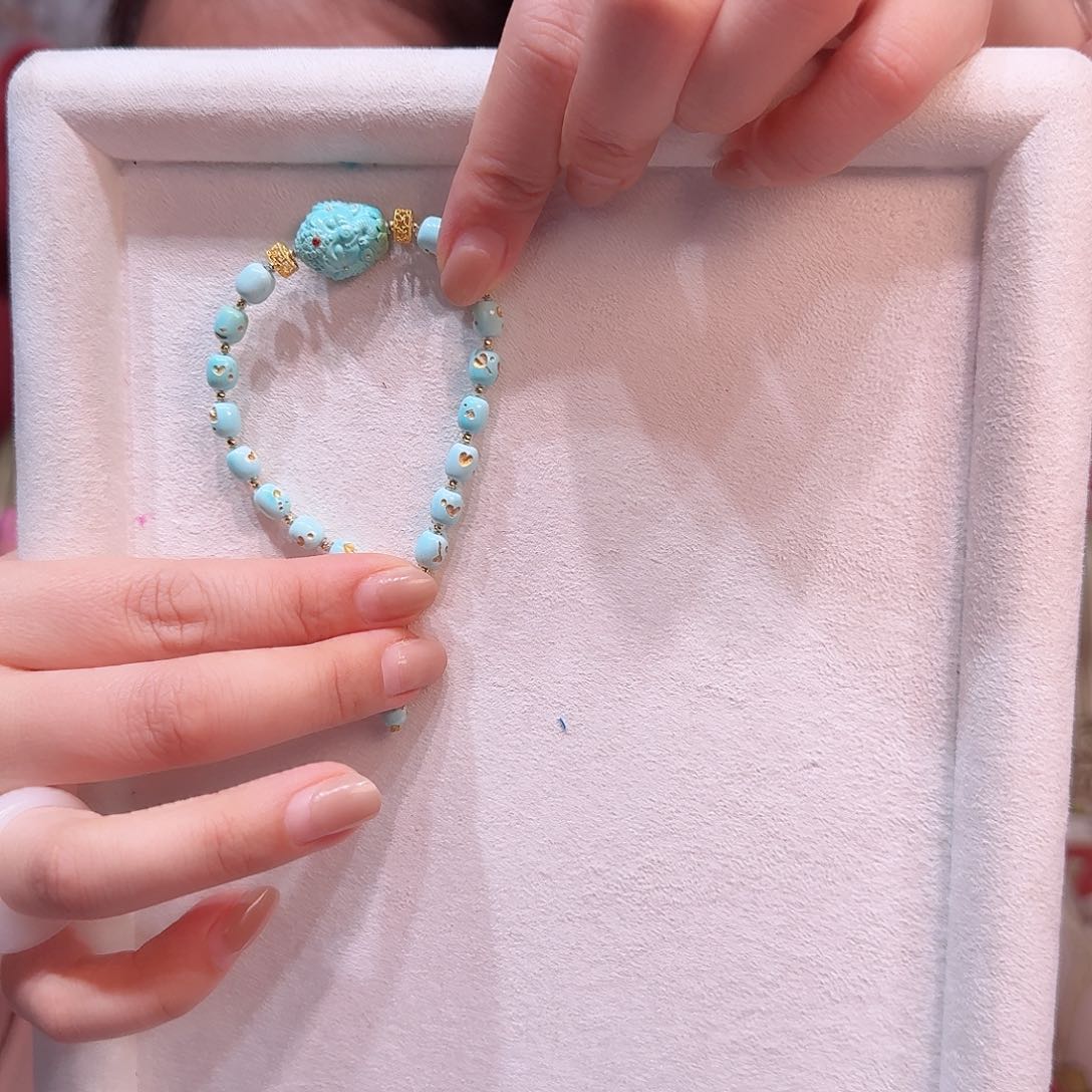 绿松石手串18K金镶嵌