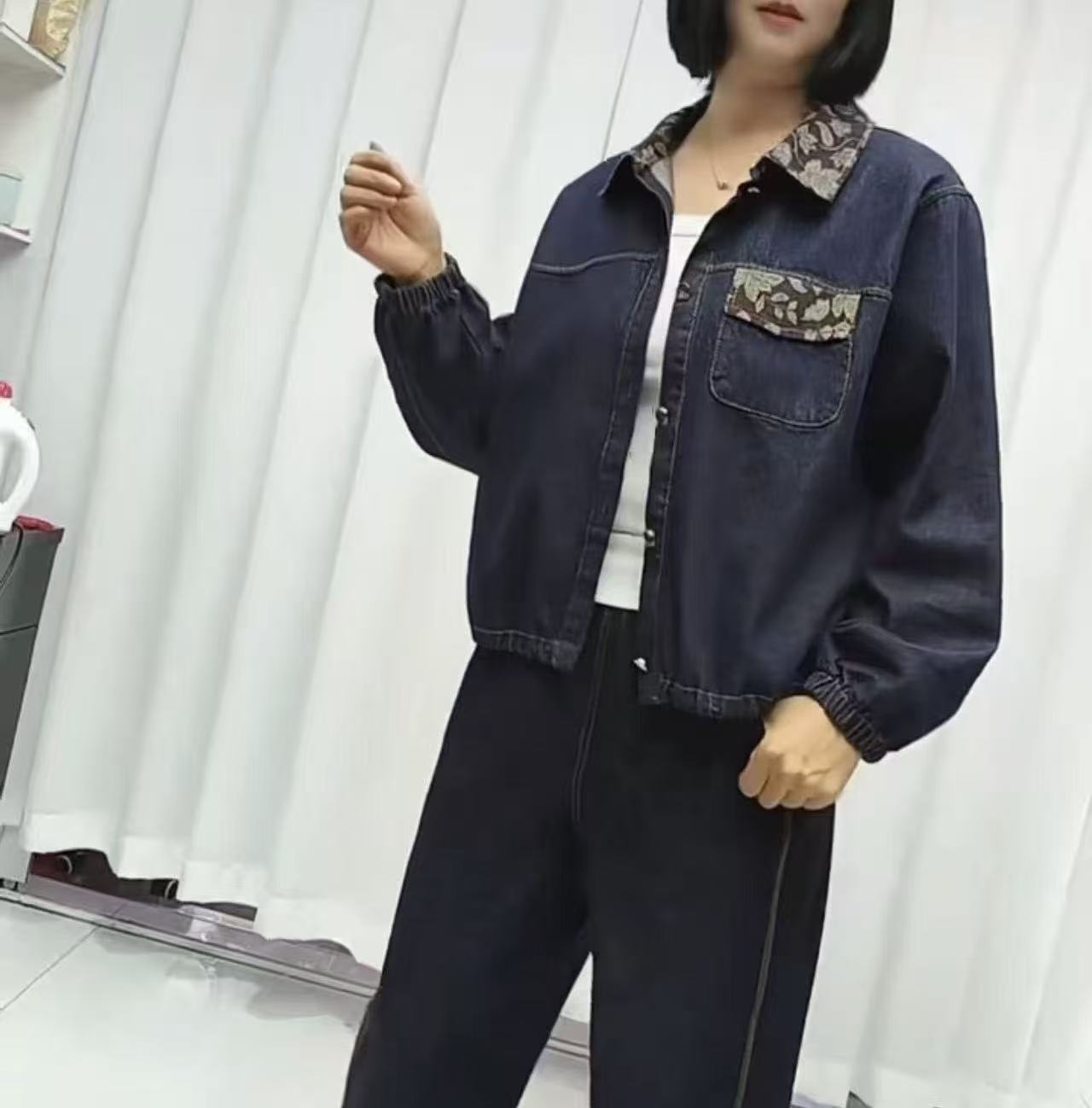 28款咖领牛仔外套-LZ