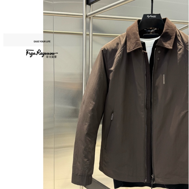 2025年欧货高端轻奢翻领夹克拉链款极简外套 2572