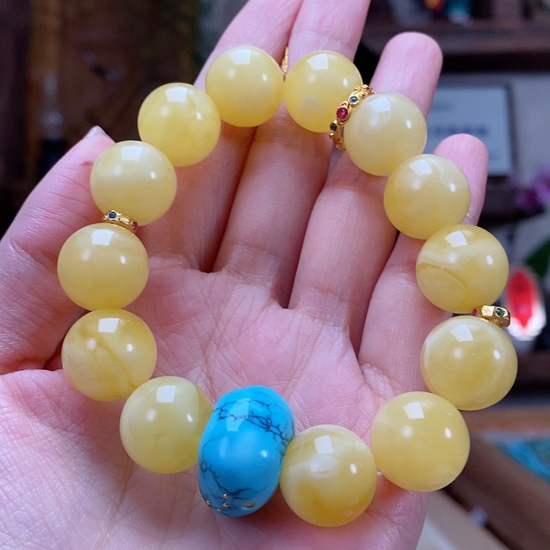 18K金镶嵌琥珀珠宝奇石