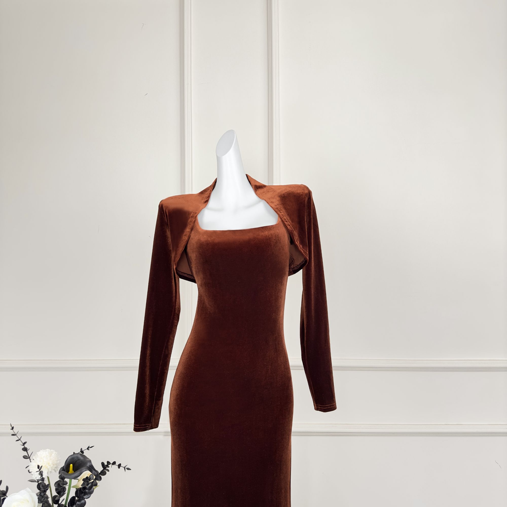 新款气质百搭丝绒长袖开衫