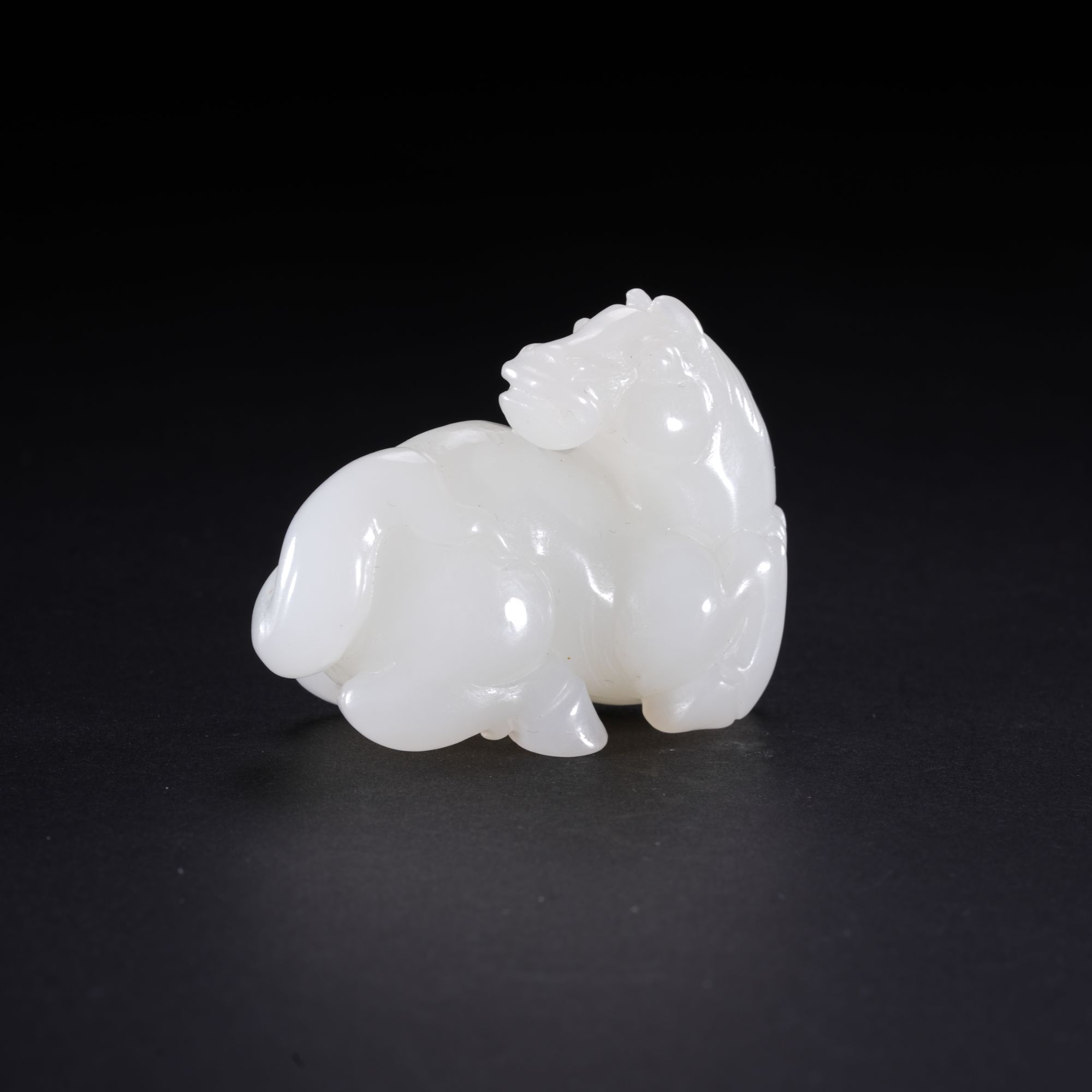 HTY14-11臻选·和田白玉马摆件【玉石拍卖】 