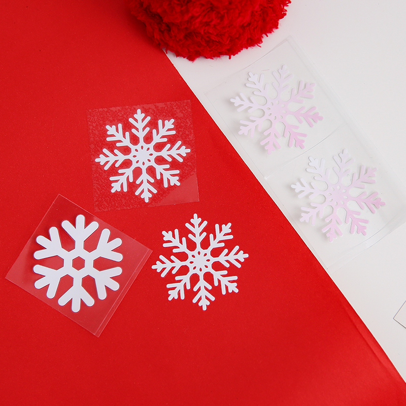 圣诞节新款高级雪花贴纸不干胶配饰鲜花包装装饰材料diy花艺资材