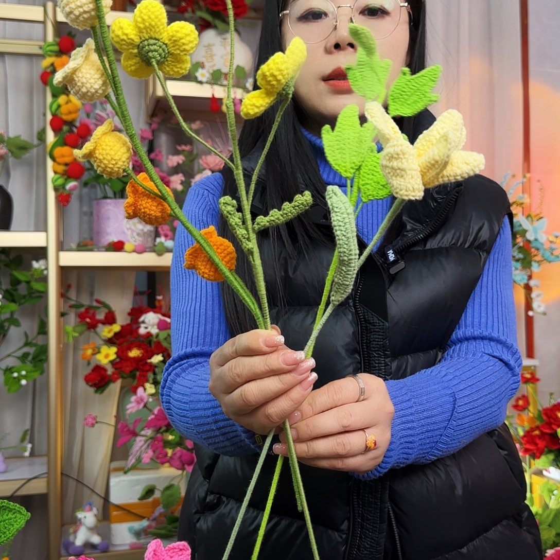 手工钩织设计花束