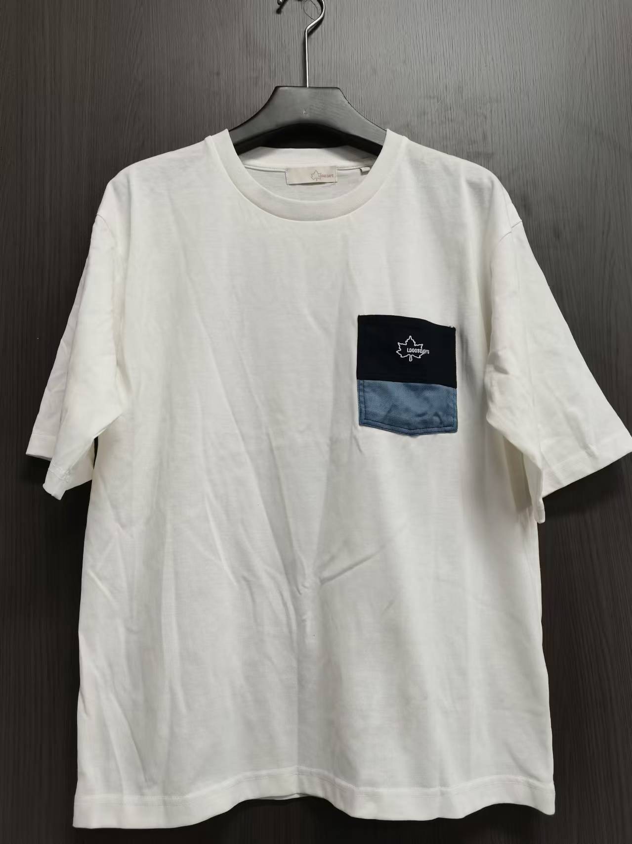 28207-冬季打底舒适刺绣枫叶图案T恤