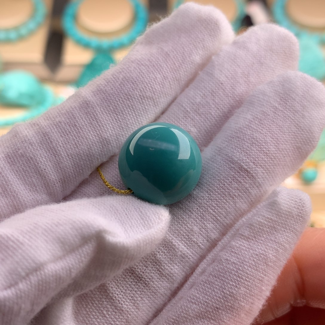 绿松石珠宝奇石未镶嵌16mm