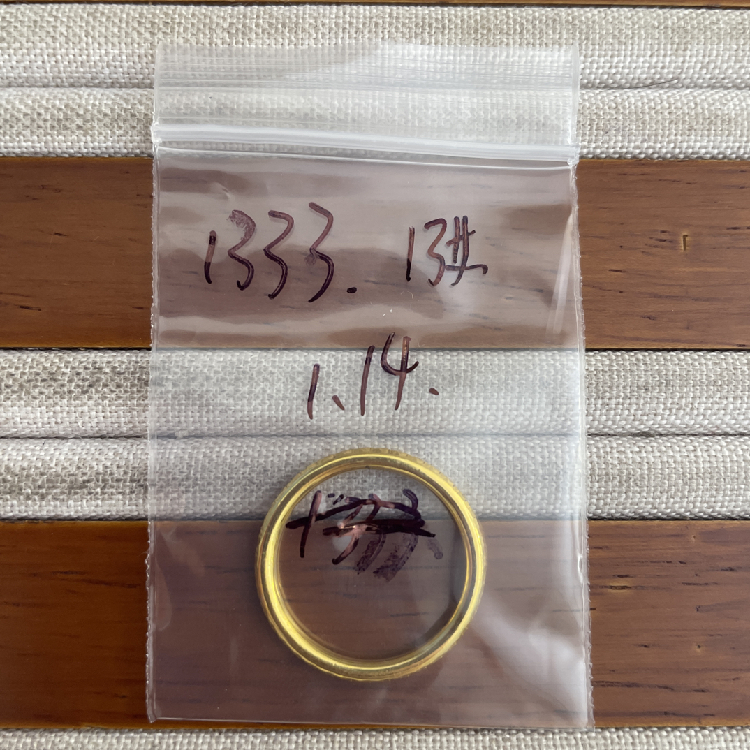 克重1.14 13号 圆棍碎冰冰戒指 足金999