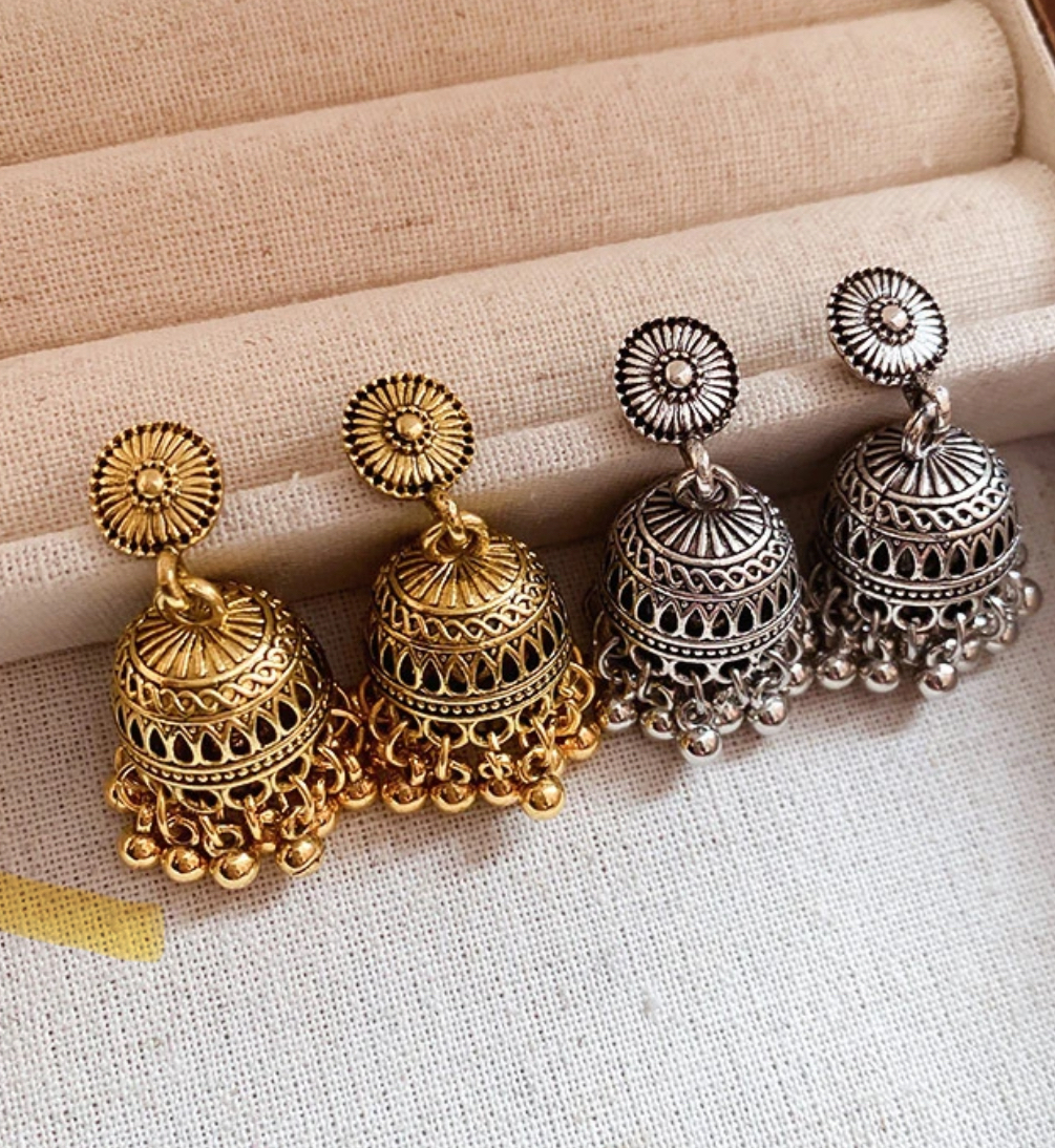 合金耳饰 不丹款复古/宫廷女日韩风耳环气质长款法式民族风