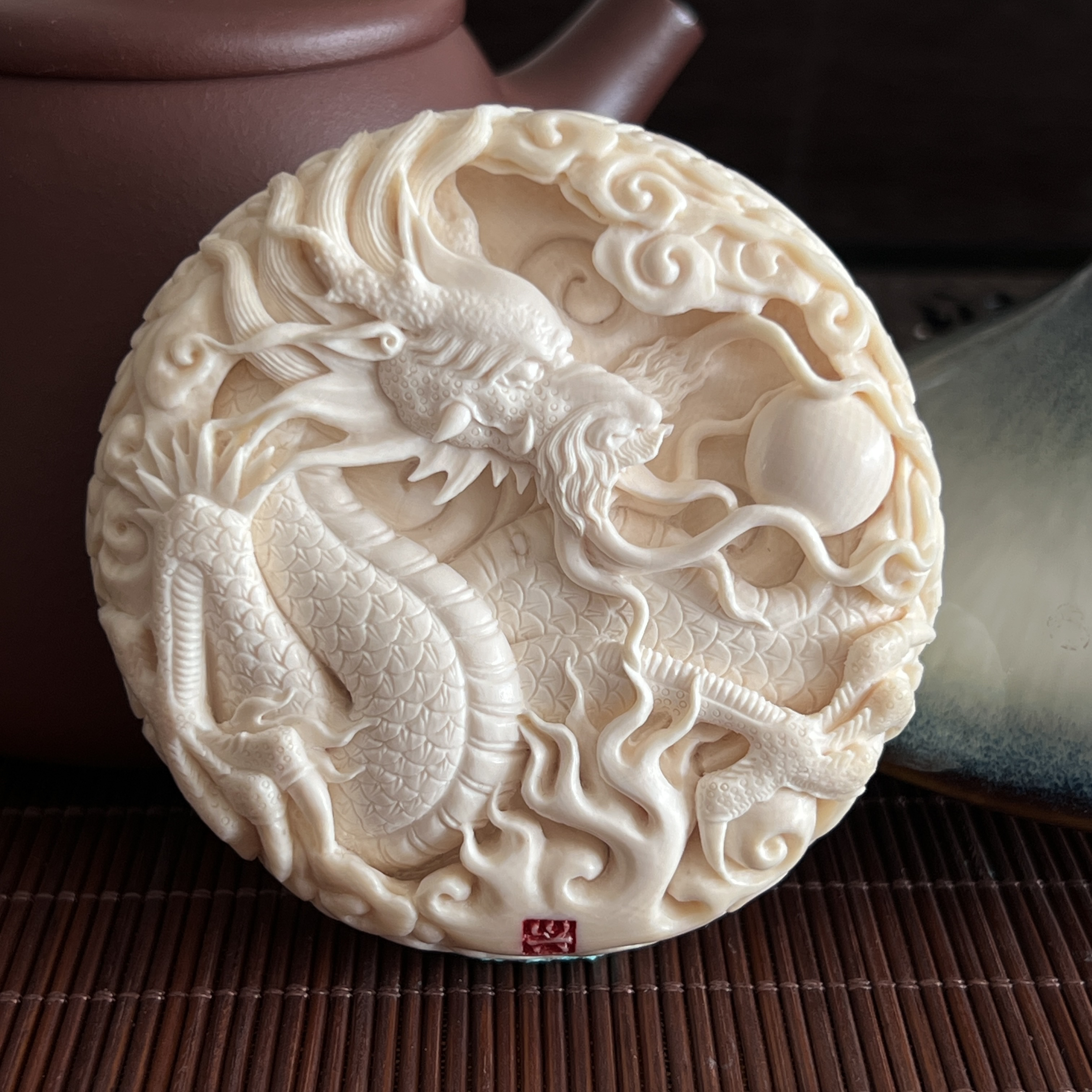 高山猛犸天然猛犸象牙龙凤呈祥吊坠牌子