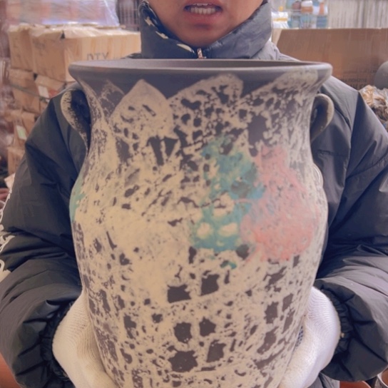 紫砂花盆高32口22————