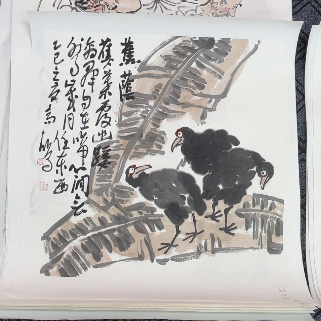 田***腾国画四尺斗方花鸟m