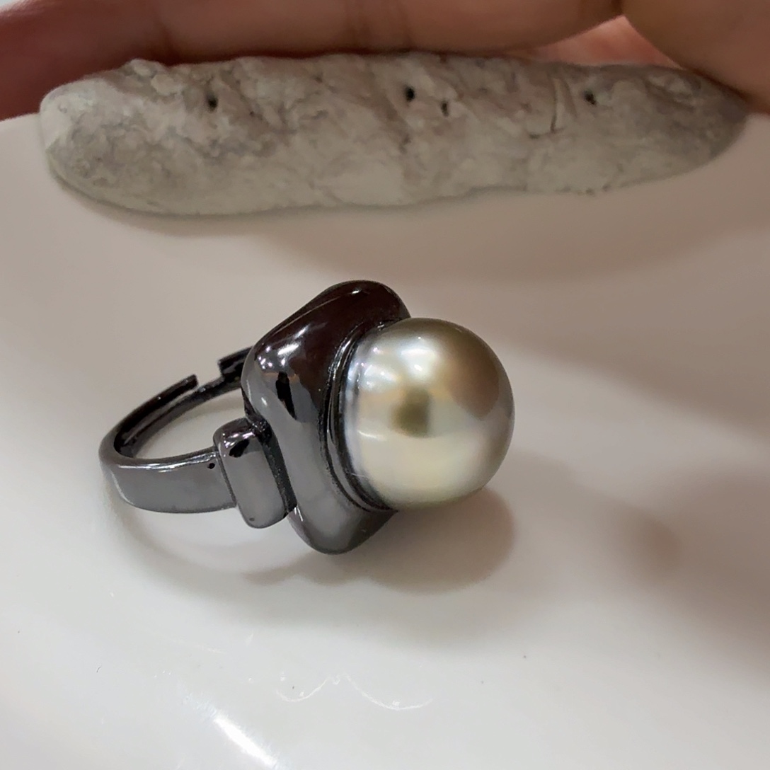 海水珍珠戒指银S925镶嵌