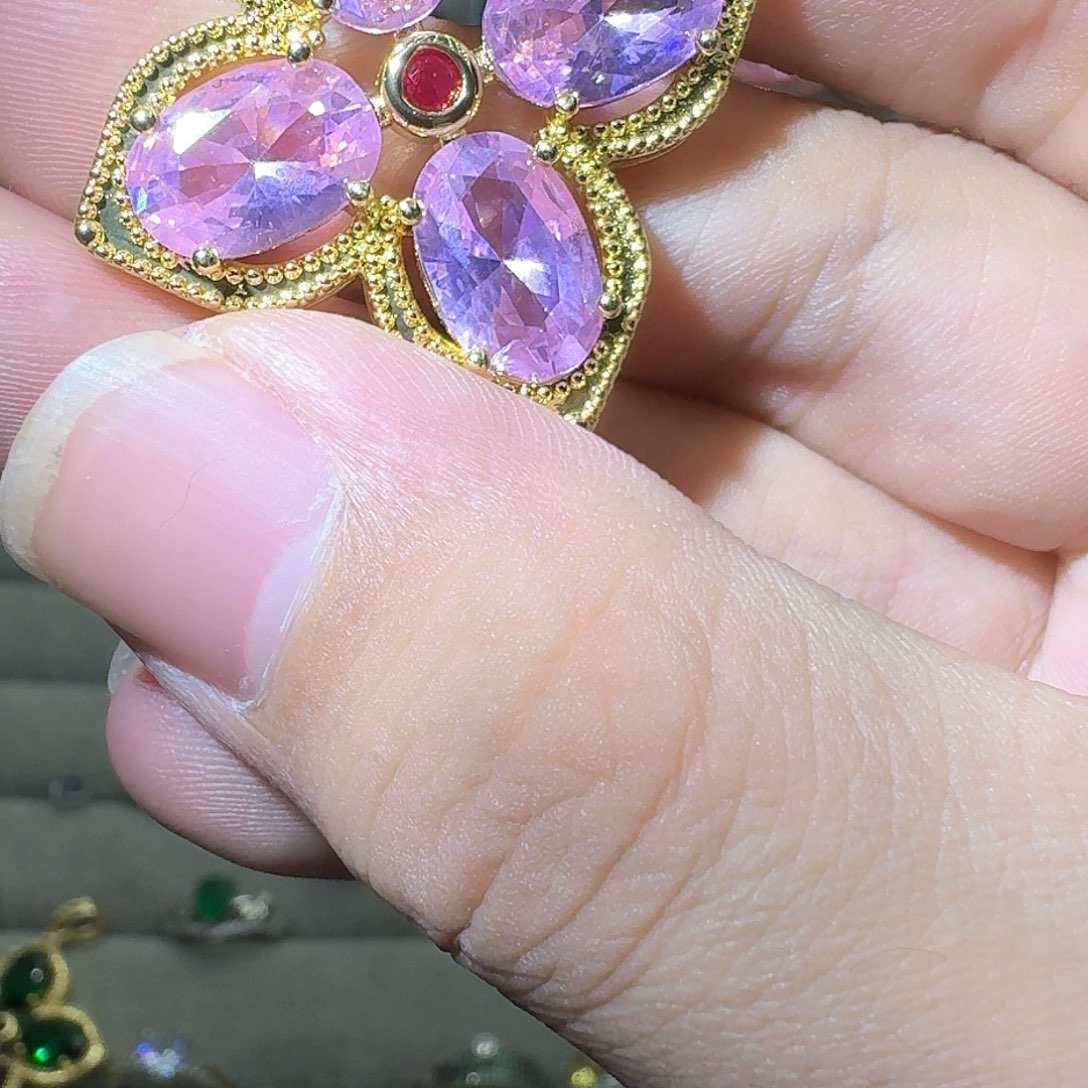 绿水晶戒指银S925镶嵌