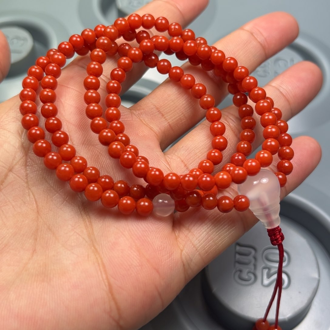 南红玛瑙圆珠多圈未镶嵌