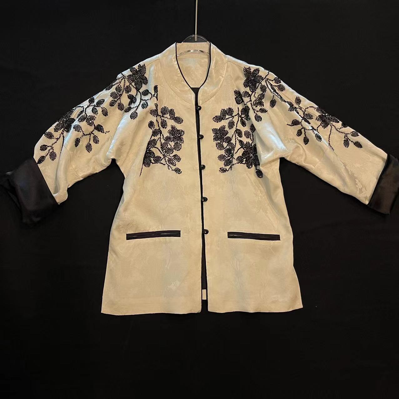 【喜儿定制】秋季新款时尚复古中长款中国风新中式衬衫中大童