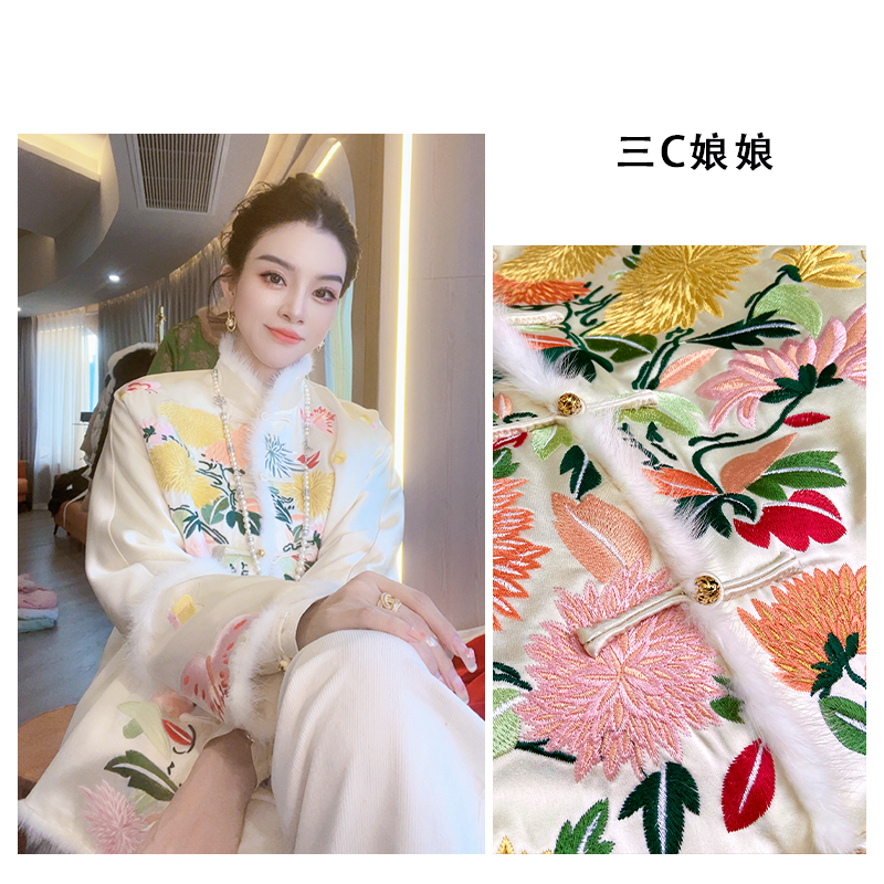 三C娘娘23877【貂蝉】新中式国风高端醋酸棉外套