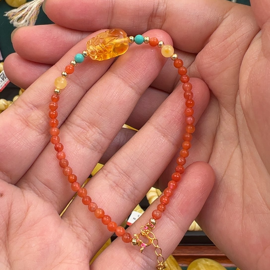 琥珀手链未镶嵌蜜蜡