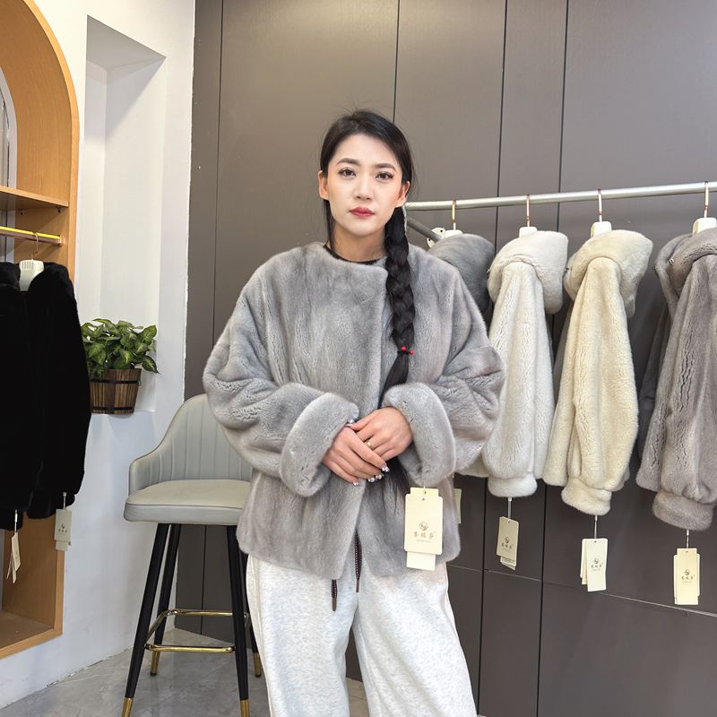 貂皮大衣孤品性价比高水貂皮草外套